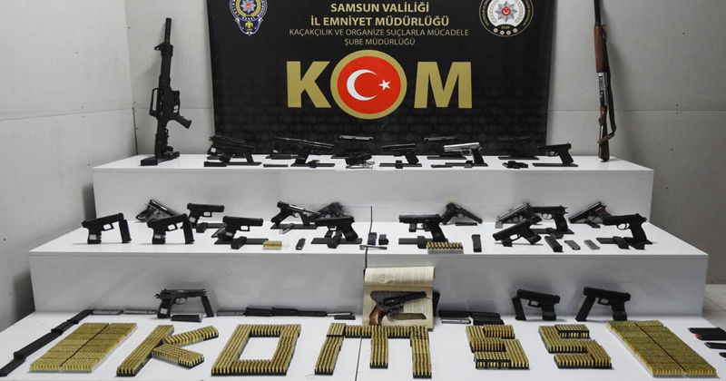 Samsun'da 'Müsilaj-2 Operasyonu: 15 gözaltı, 29 silah ele geçirildi