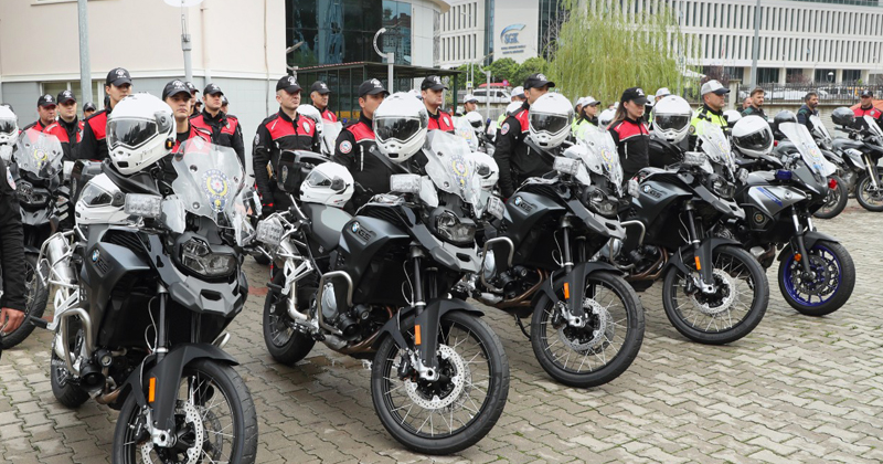 Samsun'da motosikletli polis timine takviye
