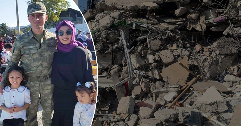 Samsunlu uzman çavuş, eşi ve 2 kızıyla depremde hayatını kaybetti