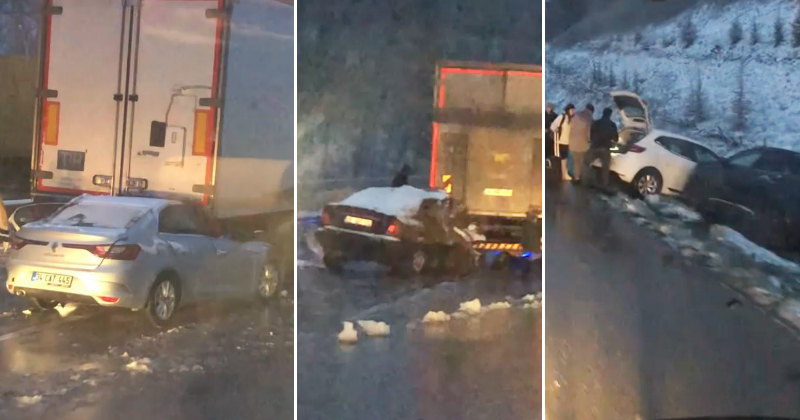 Samsun'da 13 aracın karıştığı zincirleme kazada 17 kişi yaralandı