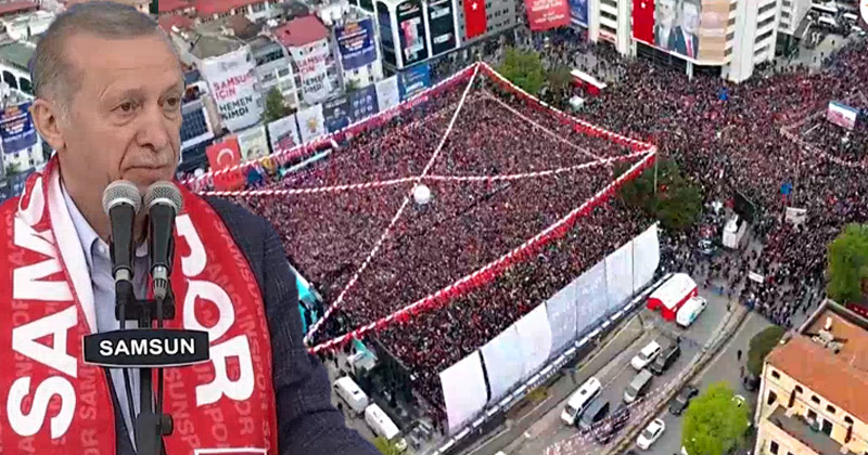 Erdoğan Samsun'da 120 bin kişiye seslendi: Sandıkları patlatmaya yürüyoruz