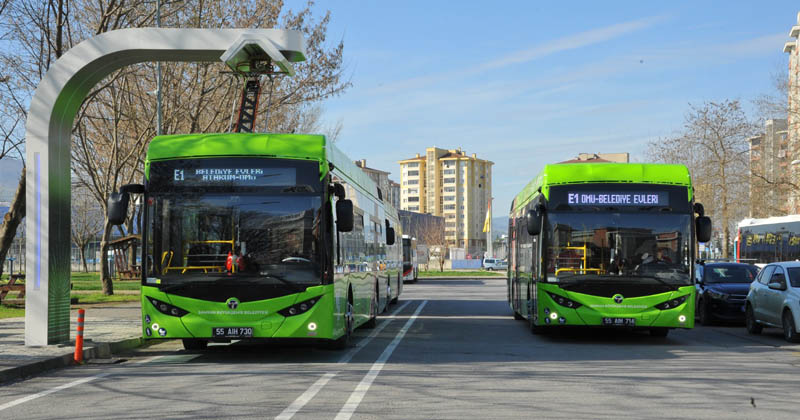 Samsun'da elektrikli otobüslerle karbon salınımı engelleniyor