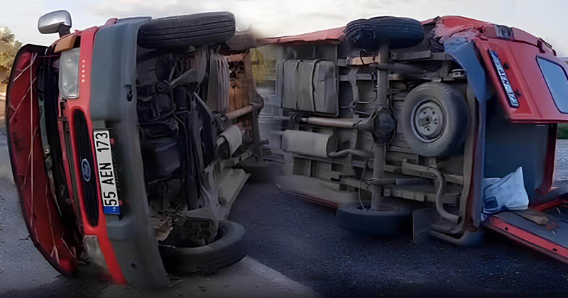 Samsun'da devrilen minibüsteki 15 fındık işçisi yaralandı