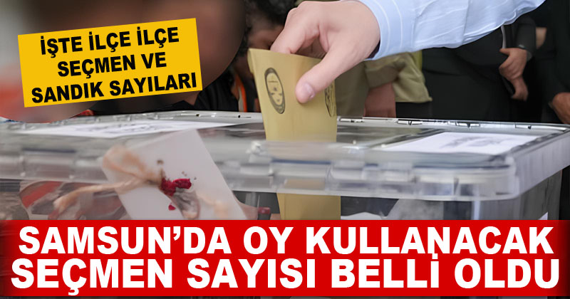 Samsun'da 1 milyon 38 bin 991 seçmen oy kullanacak