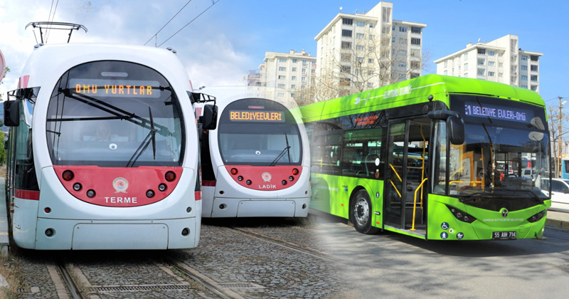 Samsun'da bayramda tramvay 3 gün, otobüs ise kısmen ücretsiz 